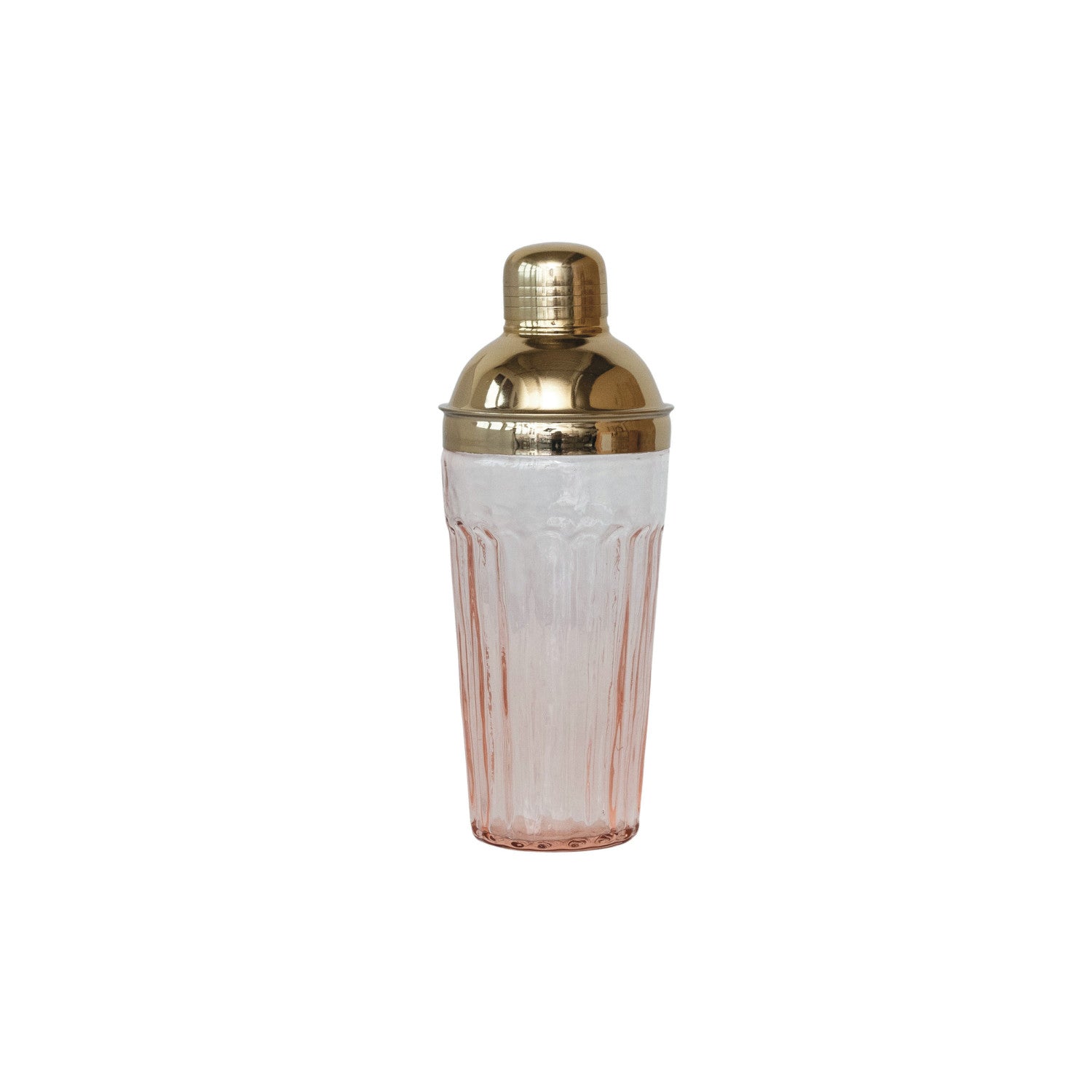 Pink and Gold Glass Cocktail Shaker