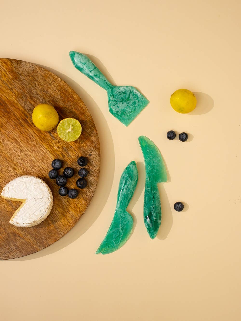 Green Resin Cheese Knife Set