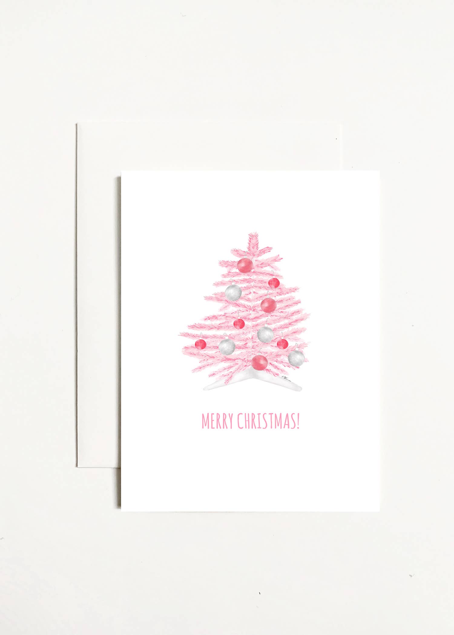 Merry Christmas - Pink Fake Tree