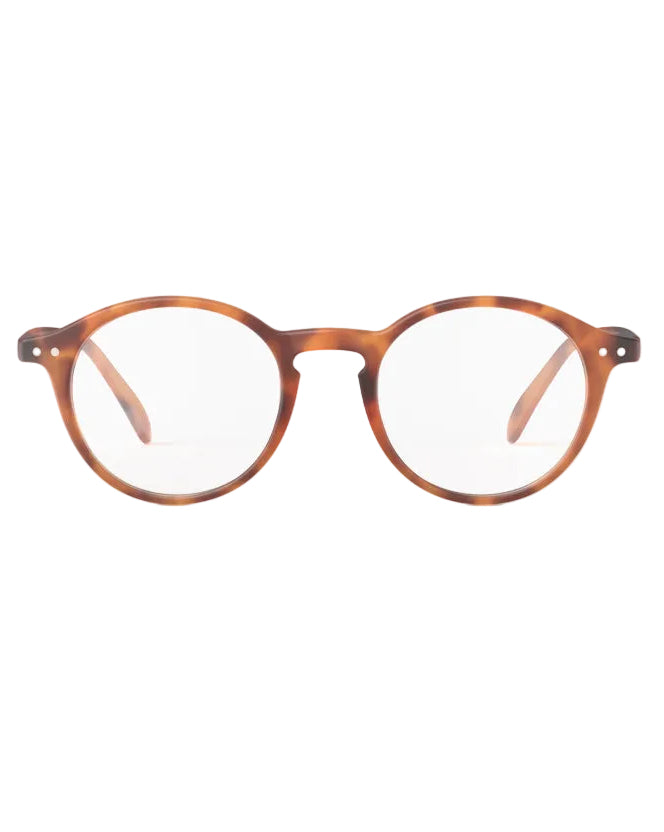 Brown round eyeglasses on a white background