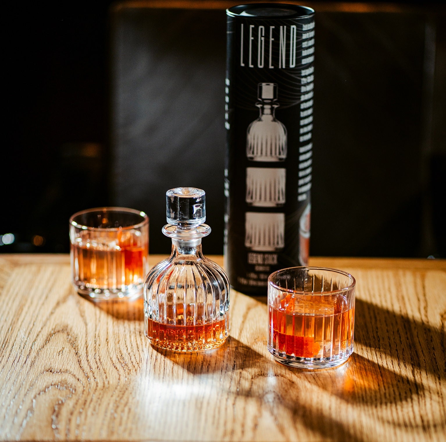 Legend Stack 3pc Decanter & Double Old Fashioned Set