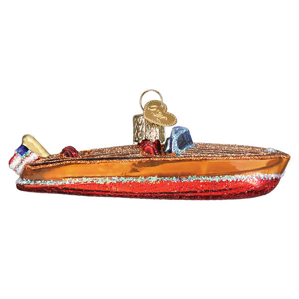 Wooden Boat Ornament