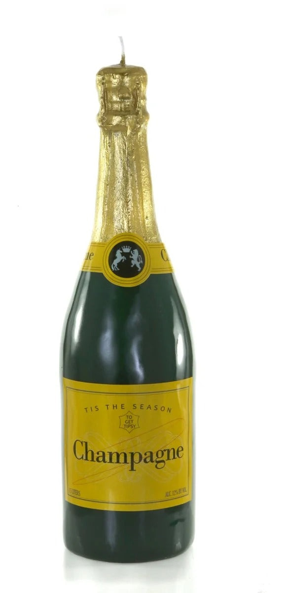 Large Champagne Bottle Candle