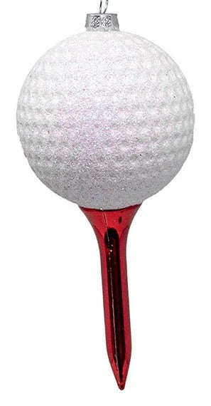 Golf Ball With Tee Ornament