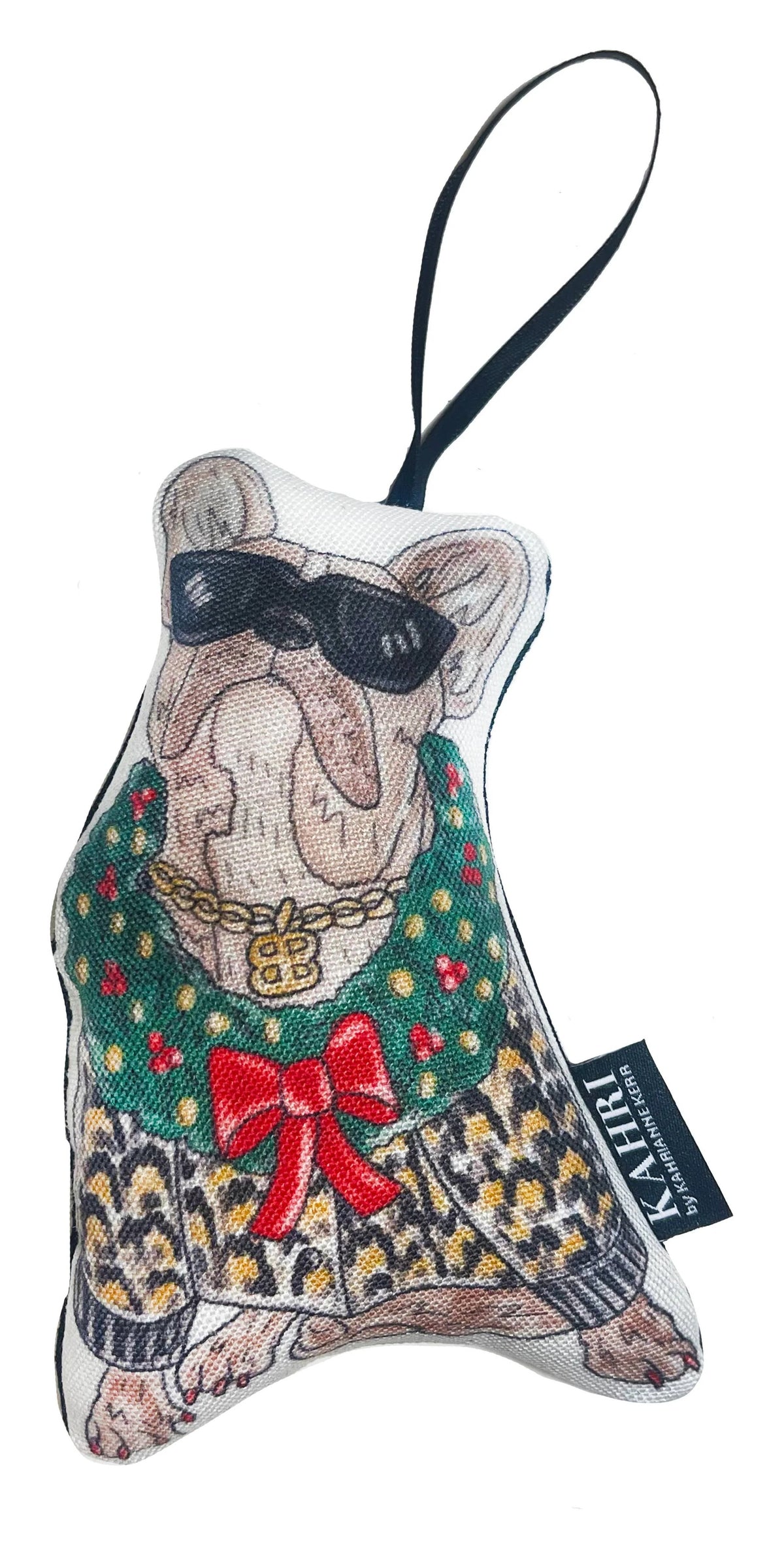 Holiday Frenchie Cat Ornament