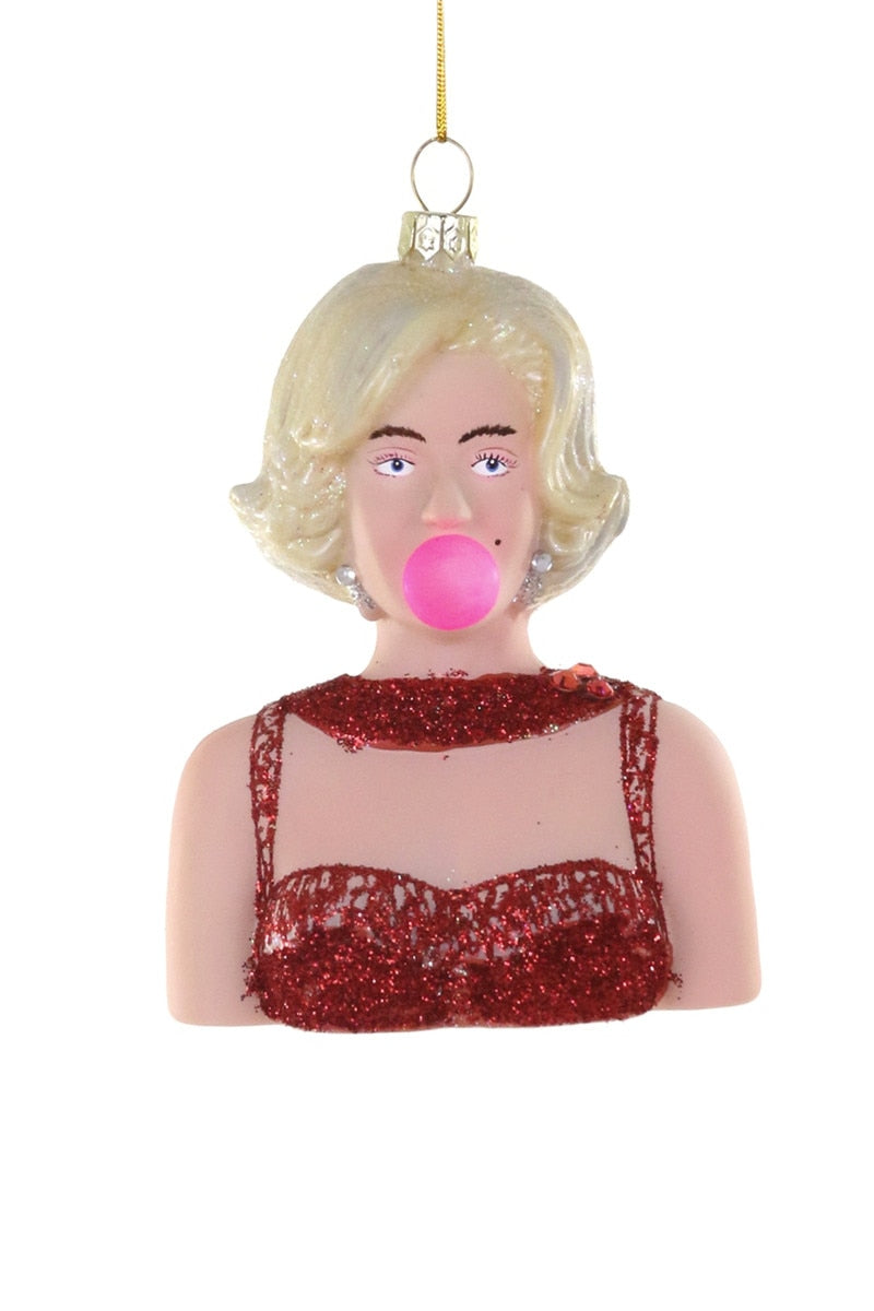 MARILYN BLOWING BUBBLE ORNAMENT