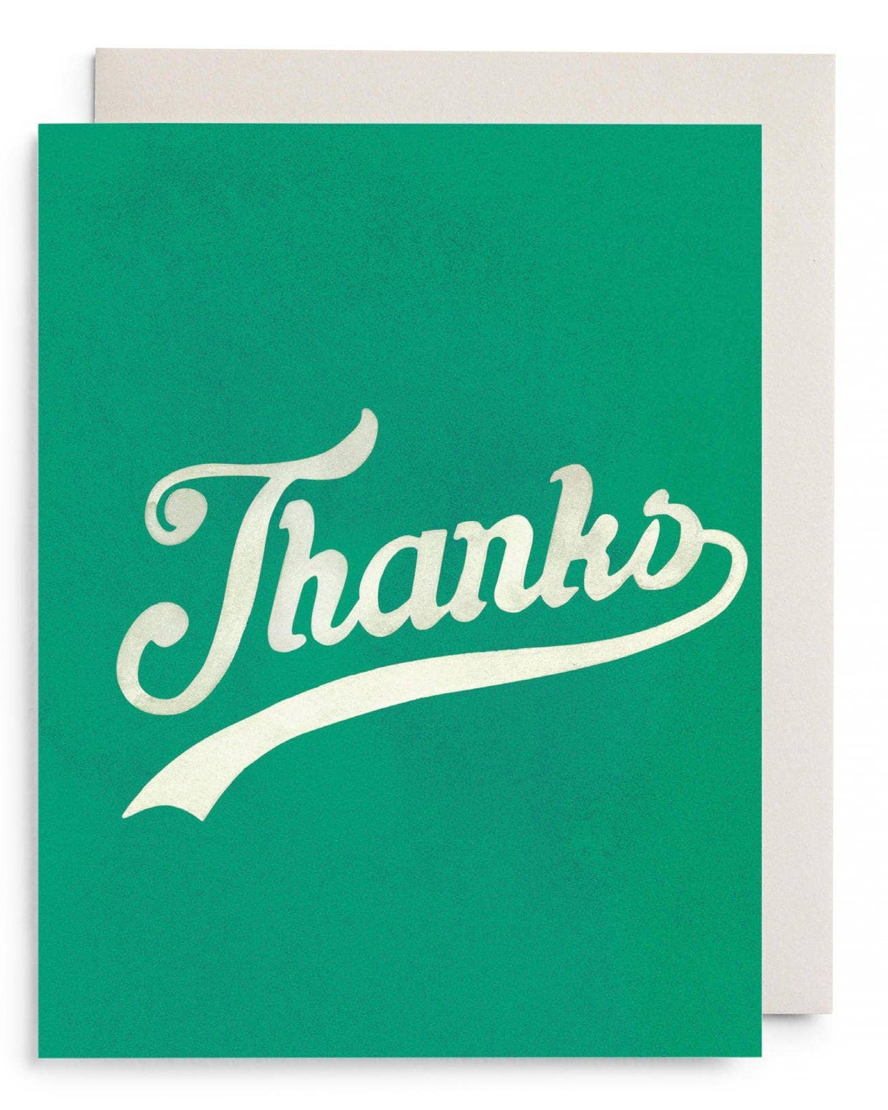 Green card with 'Thanks' in white text on a white background