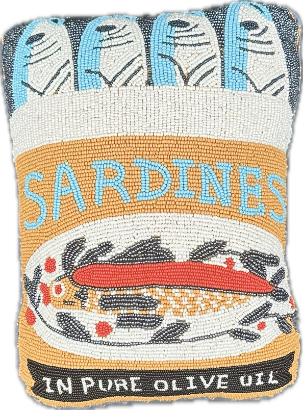 Sardines Beaded Pillow