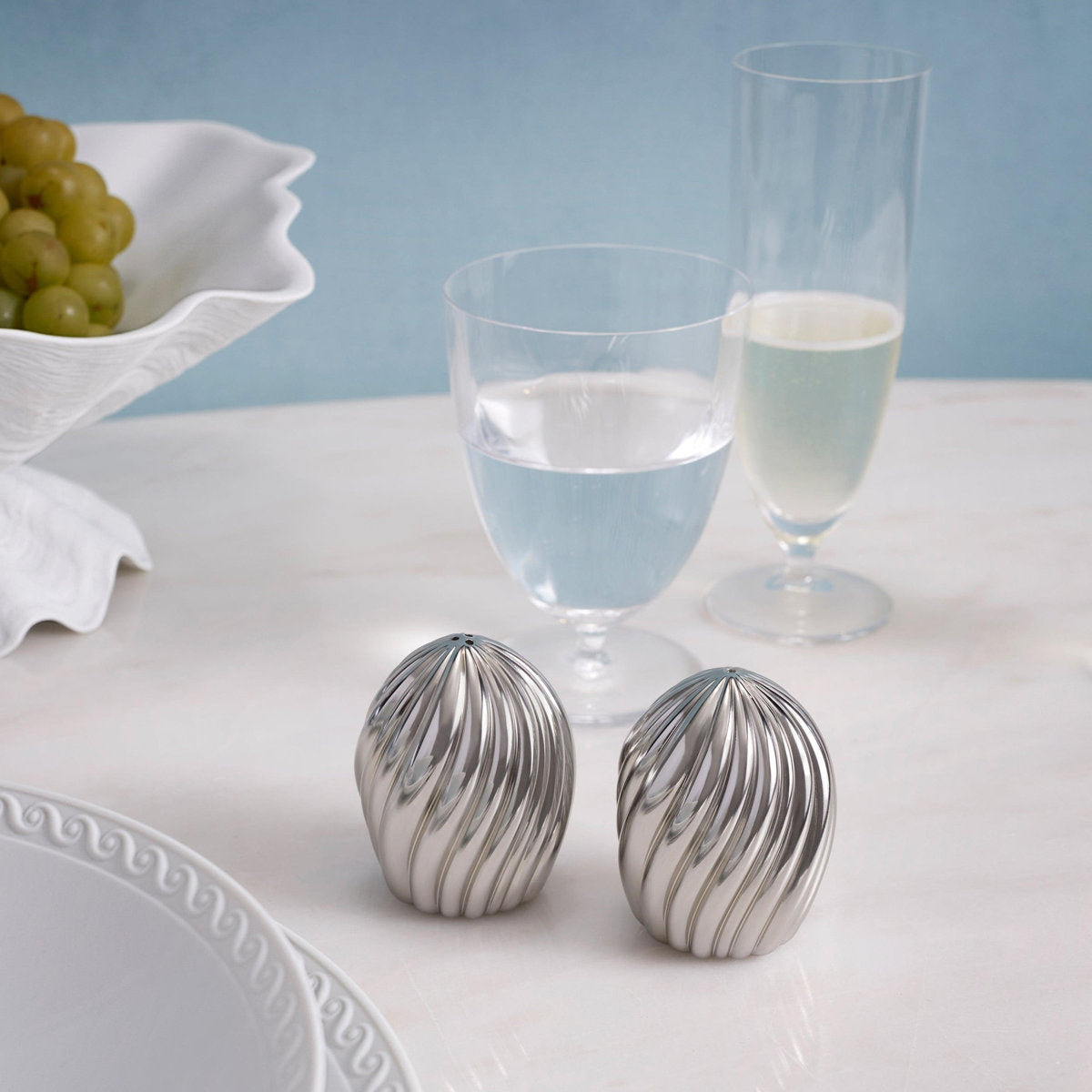 Ripple Spice Jewels Platinum Salt & Pepper Shakers