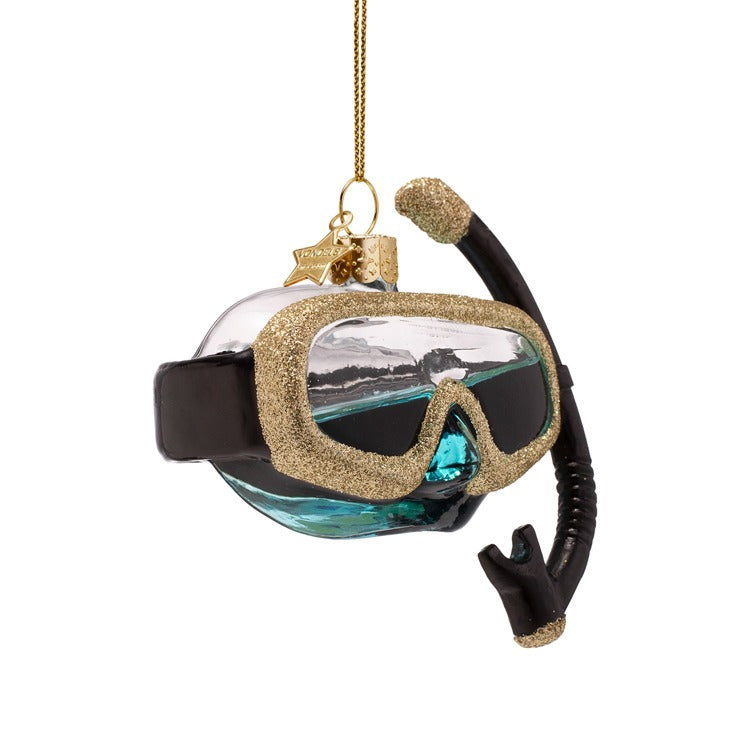 Snorkeling Glasses Glass Ornament