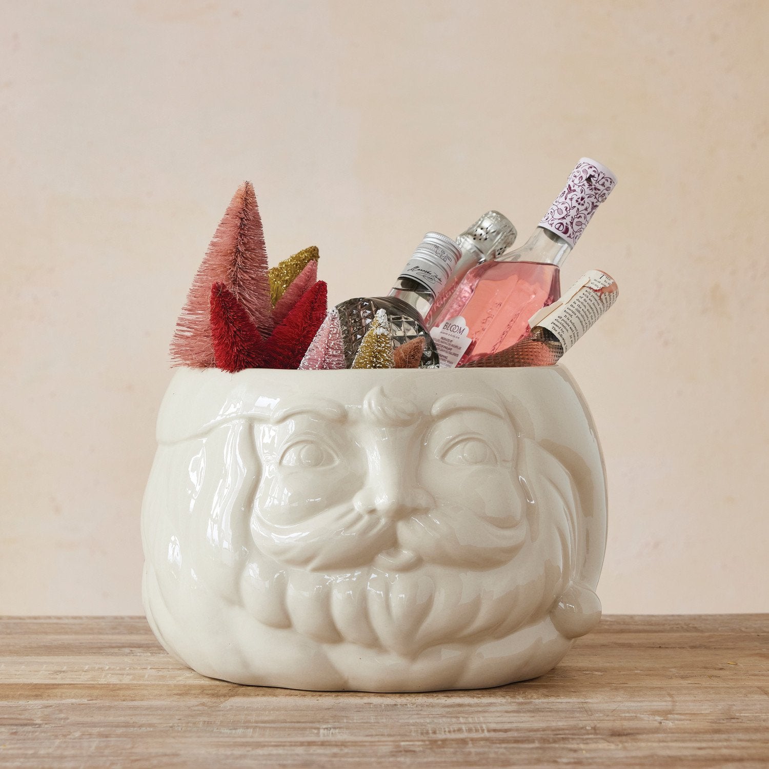 Stoneware Santa Bottle Cooler