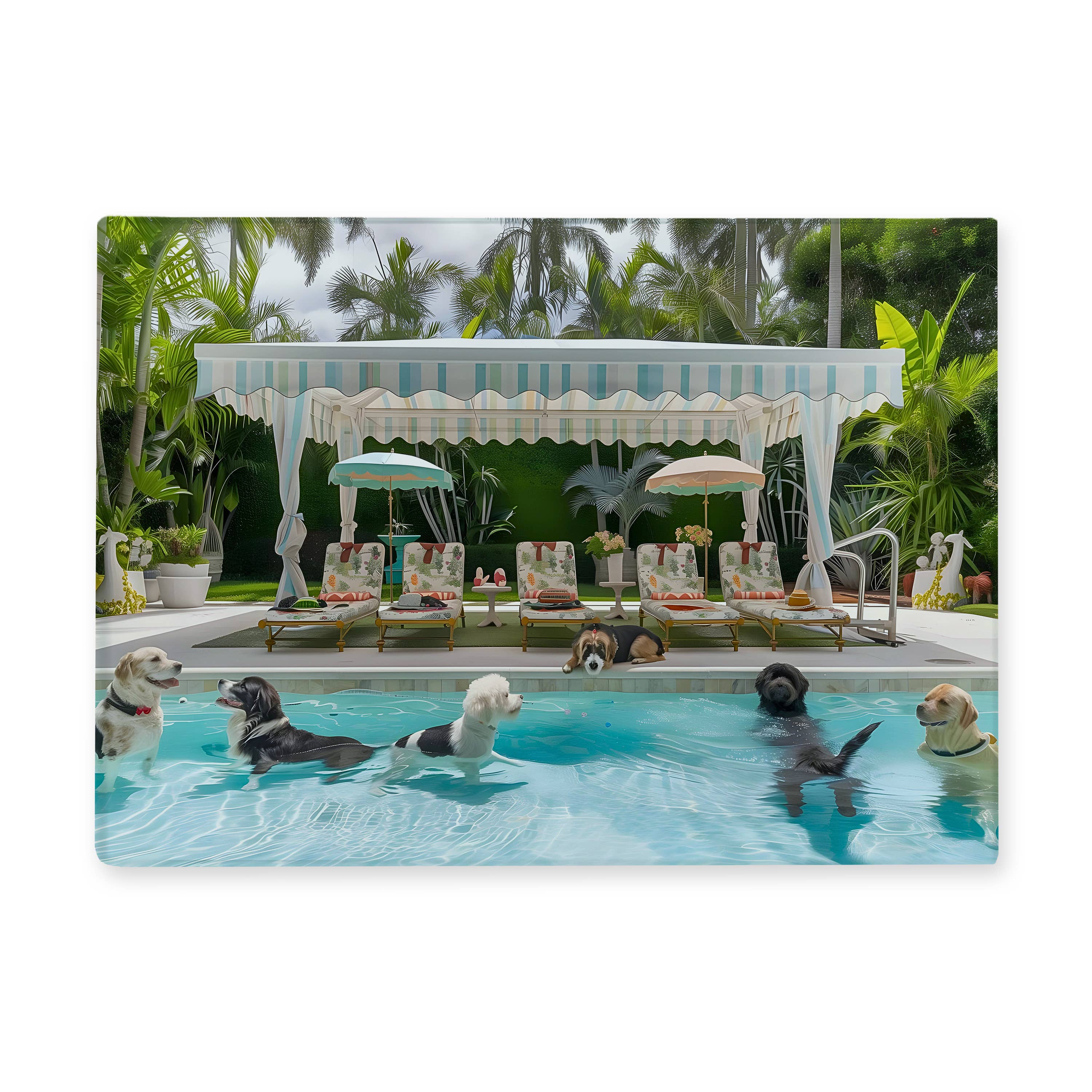 Slim Aarons Cutting Board - Pool Dogs