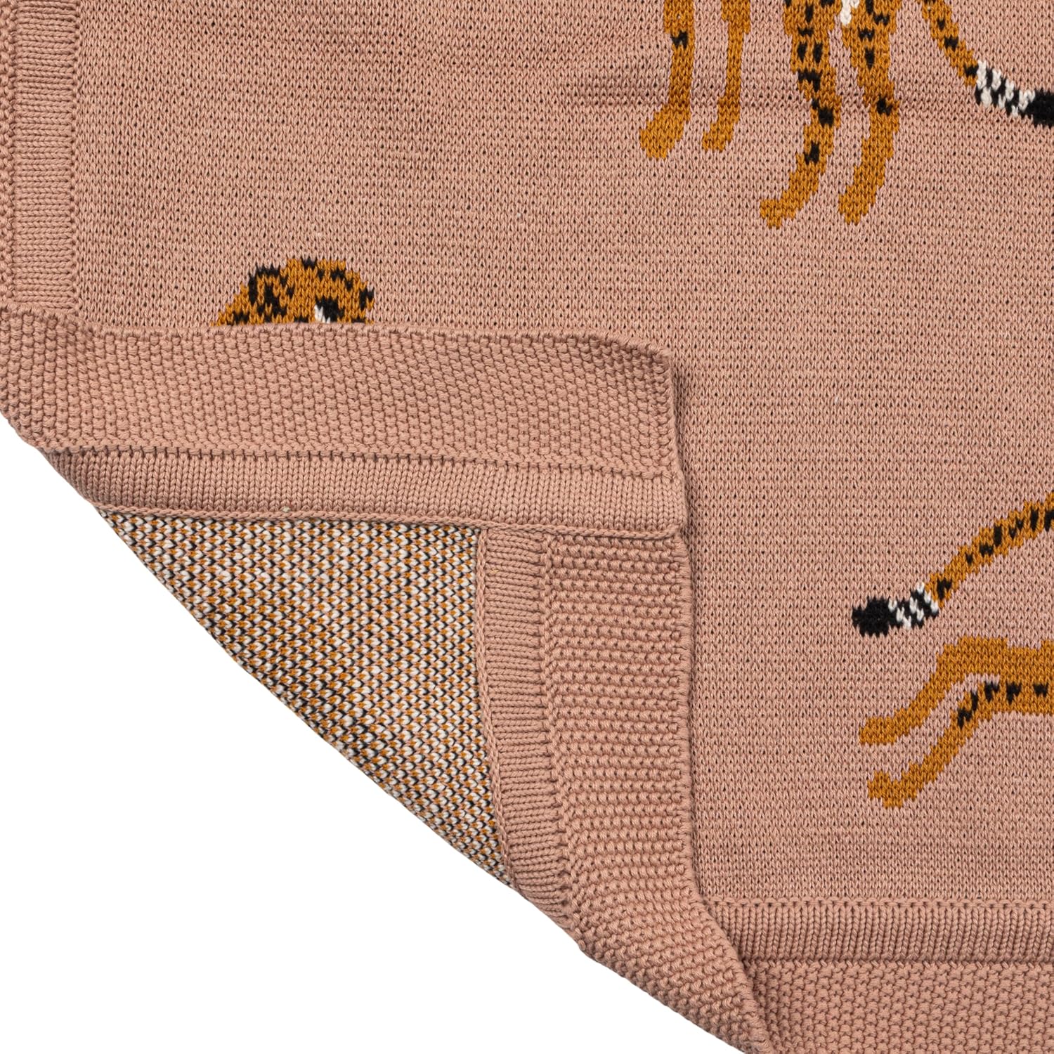 Cotton Knit Throw with Cheetahs