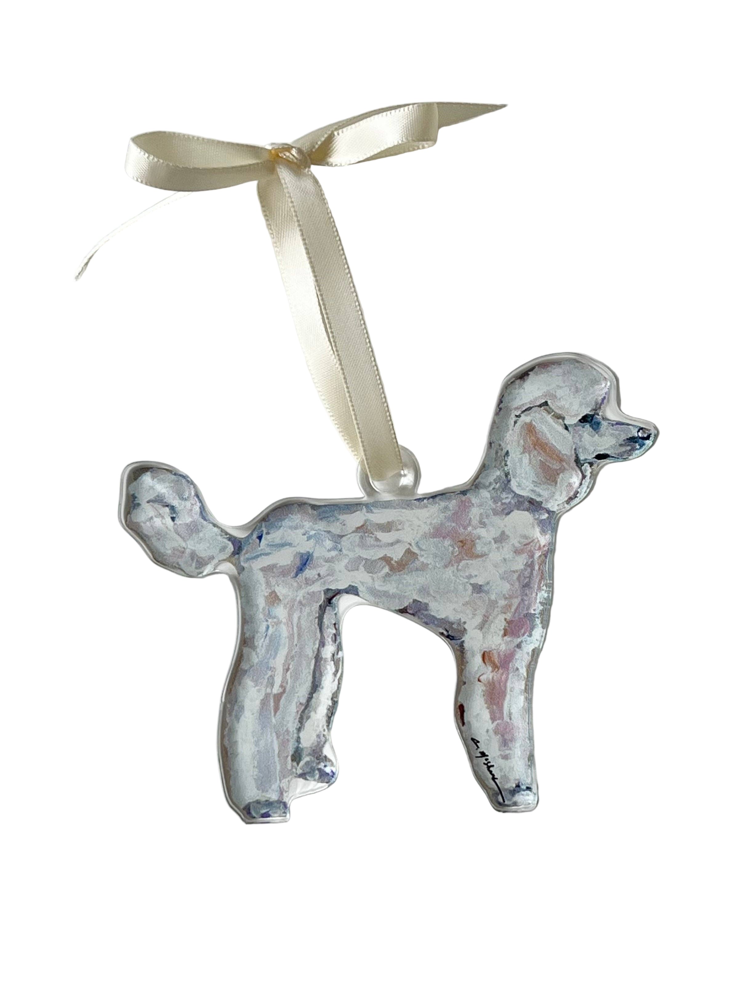 White Poodle Acrylic Ornament