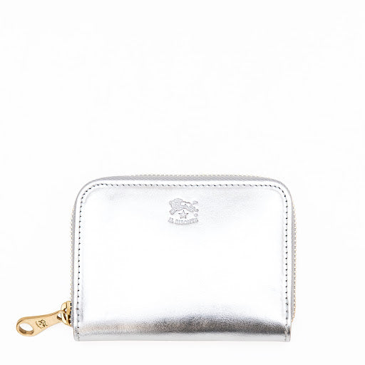 CESTELLO SMALL ZIP AROUND - METALLIC SILVER