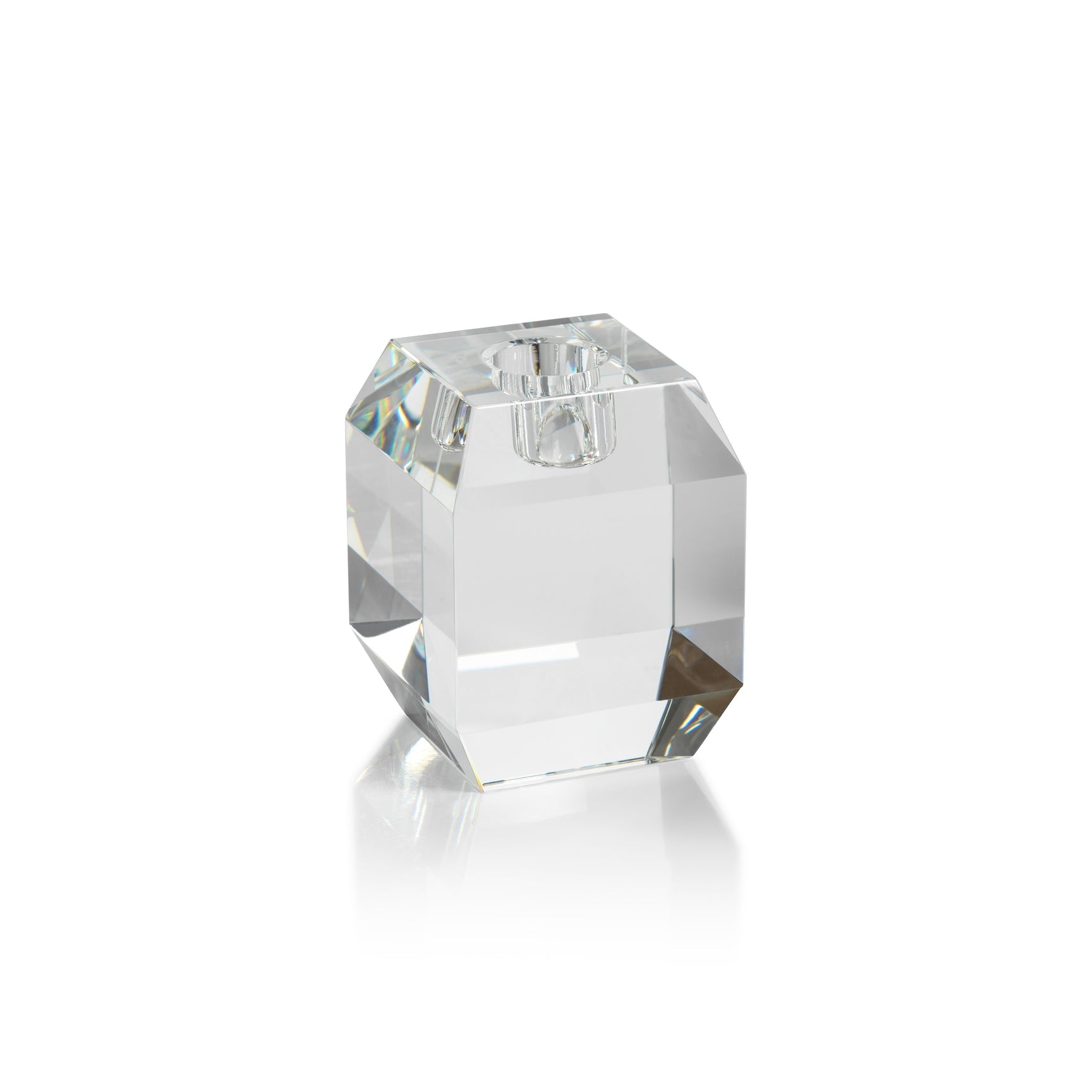 Beveled Cubic Crystal Taper Holder 3.5"