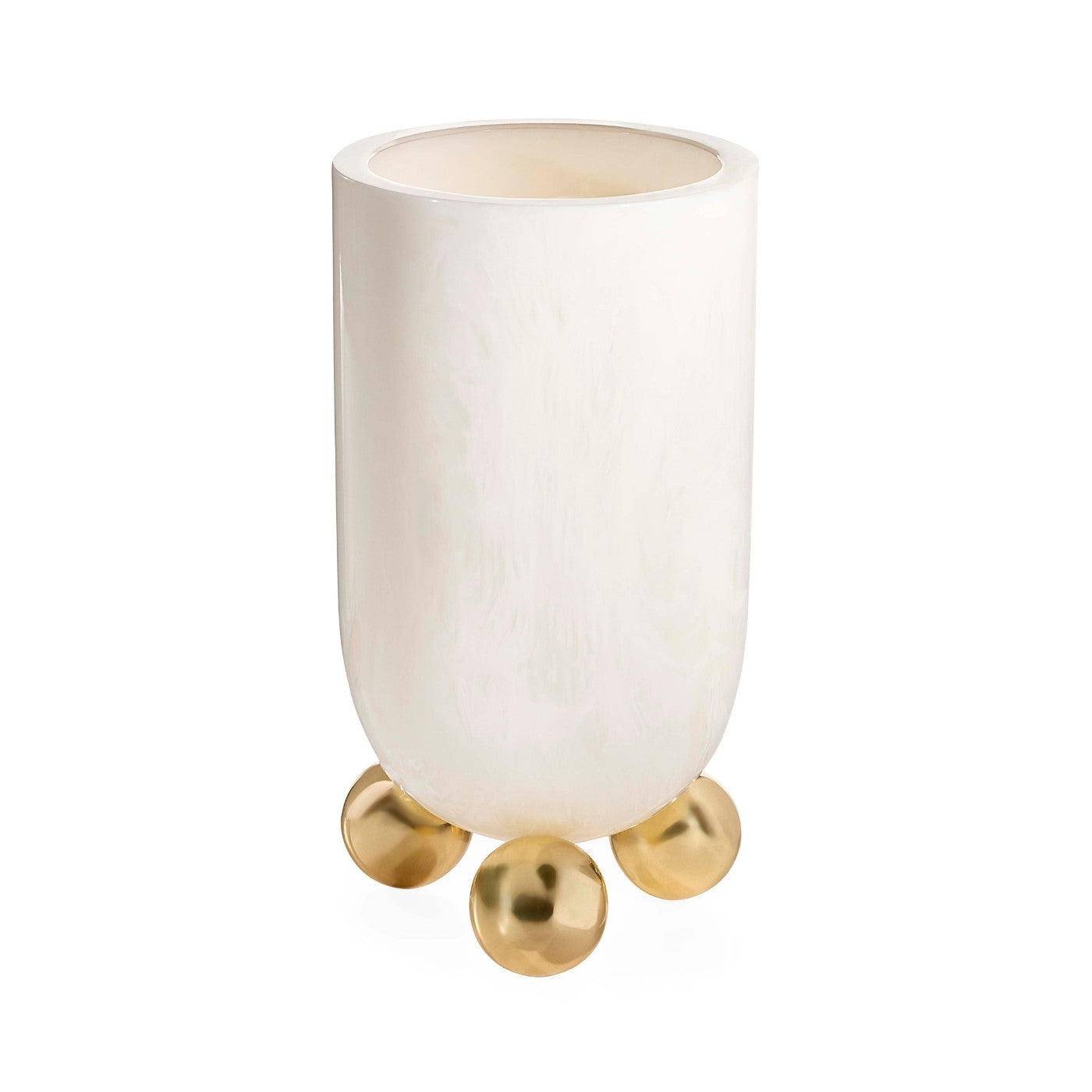 Fontana Vase White/Brass
