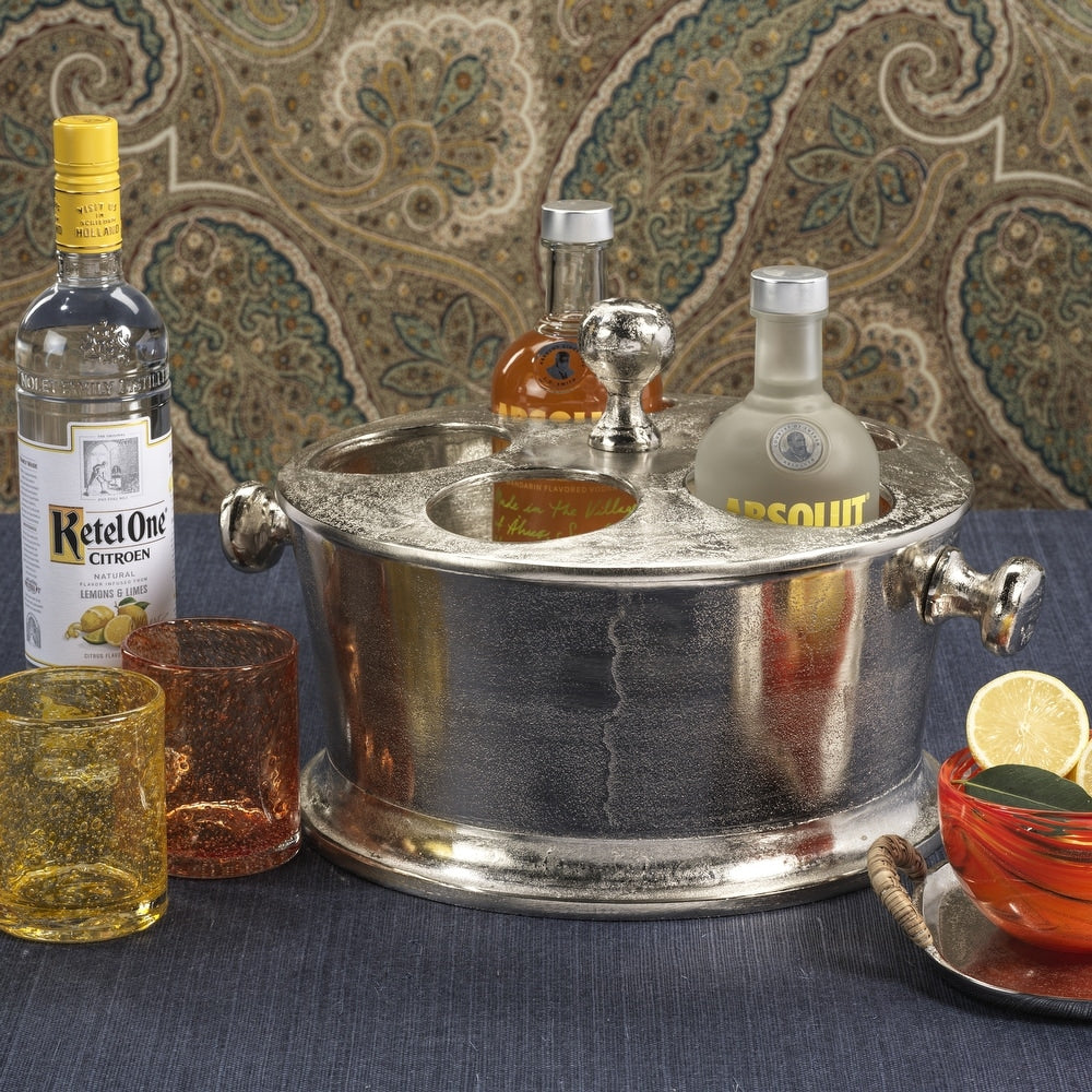 Raw Aluminum Five Bottle Wine Holder
