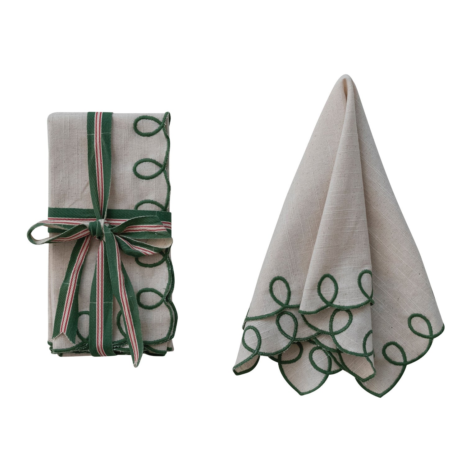 Cotton Scalloped Napkins - Set of 4