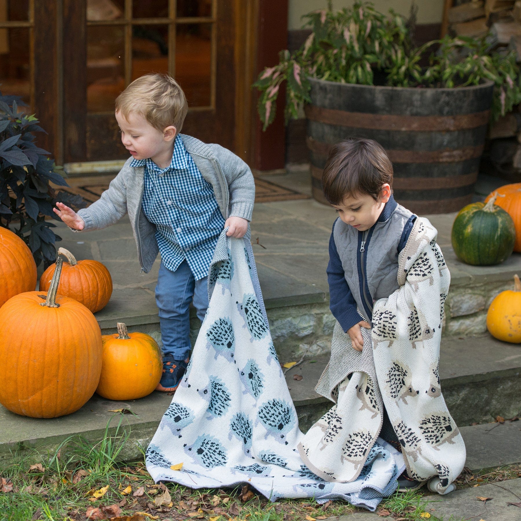 Eco Baby Hedgehog Throw - Blue