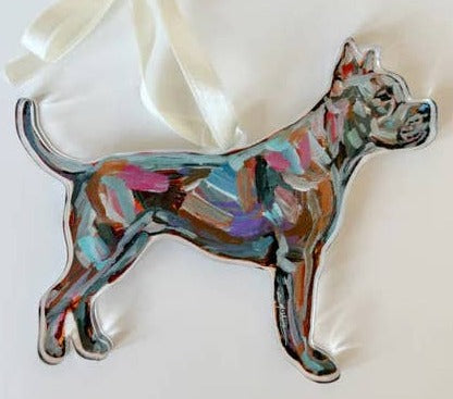Pitbull Abstract Acrylic Ornament