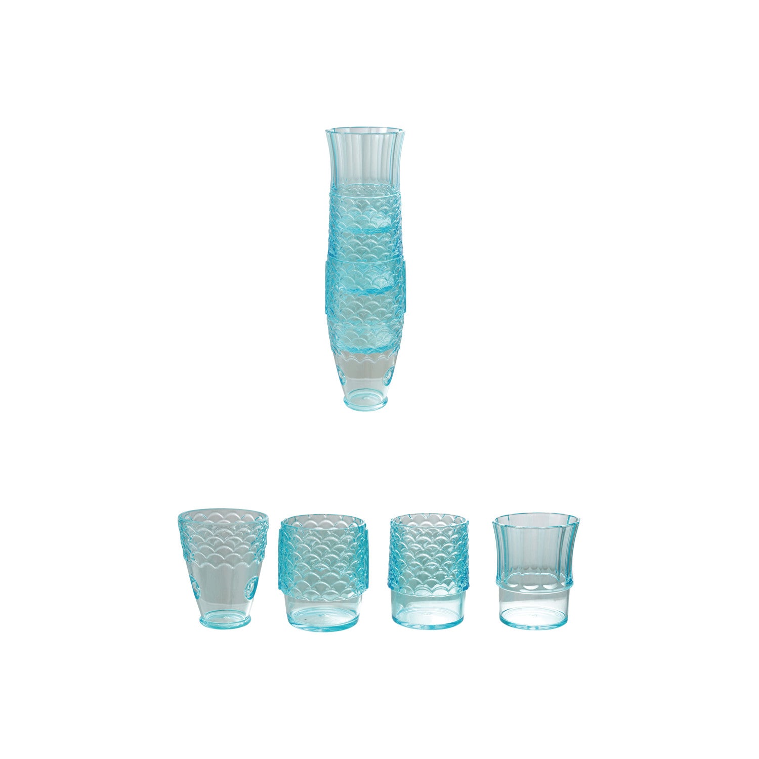 Acrylic Stackable Fish Shaped Drinking Glasses