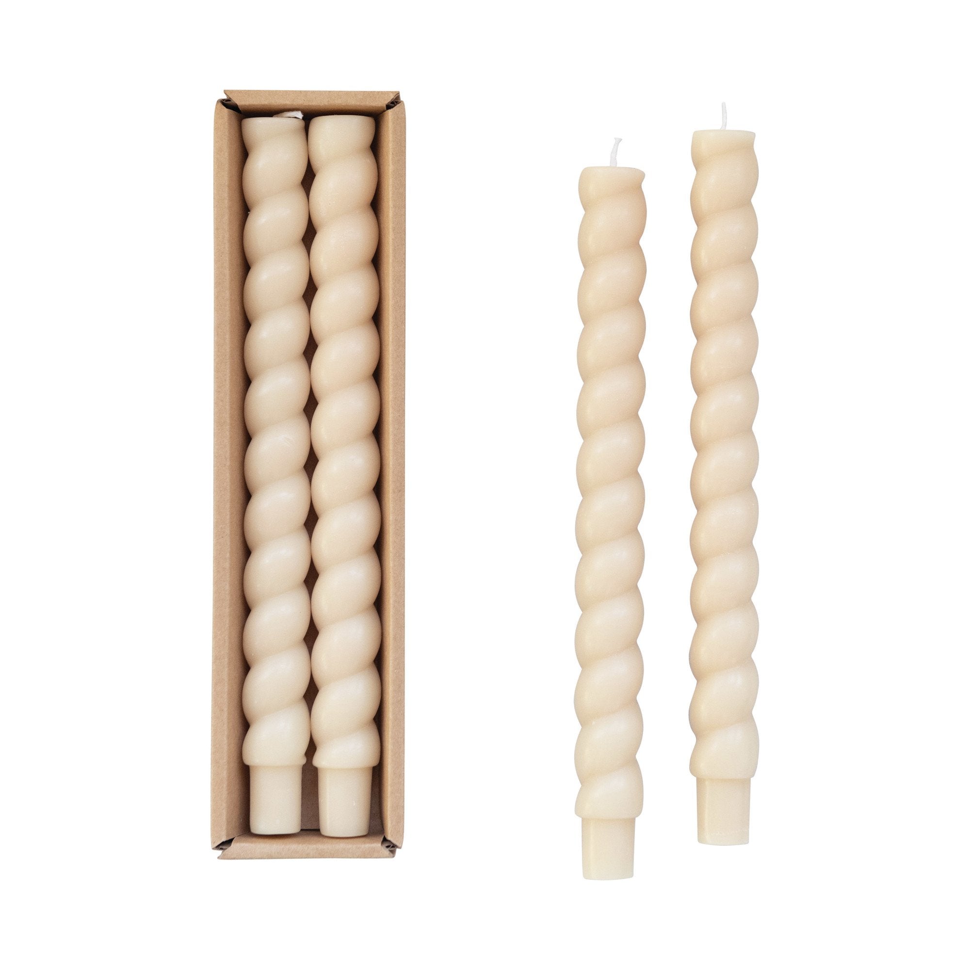Unscented Twisted Taper Candles - Set of 2