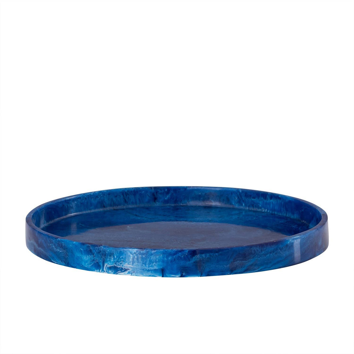Large Resin Round Tray - Blue