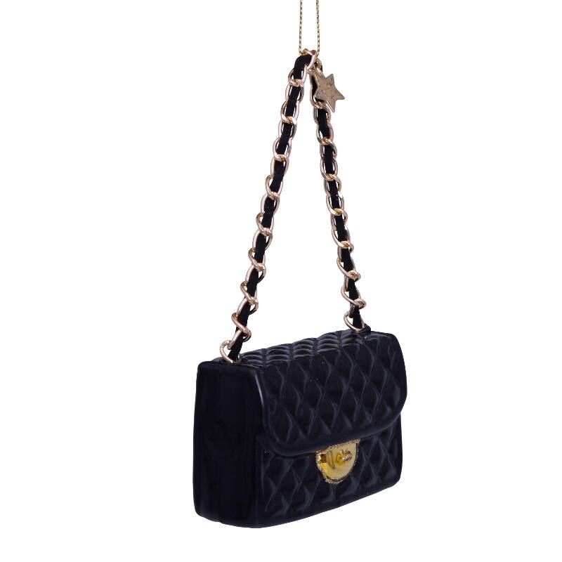 Glass Black Fashion Bag Ornament