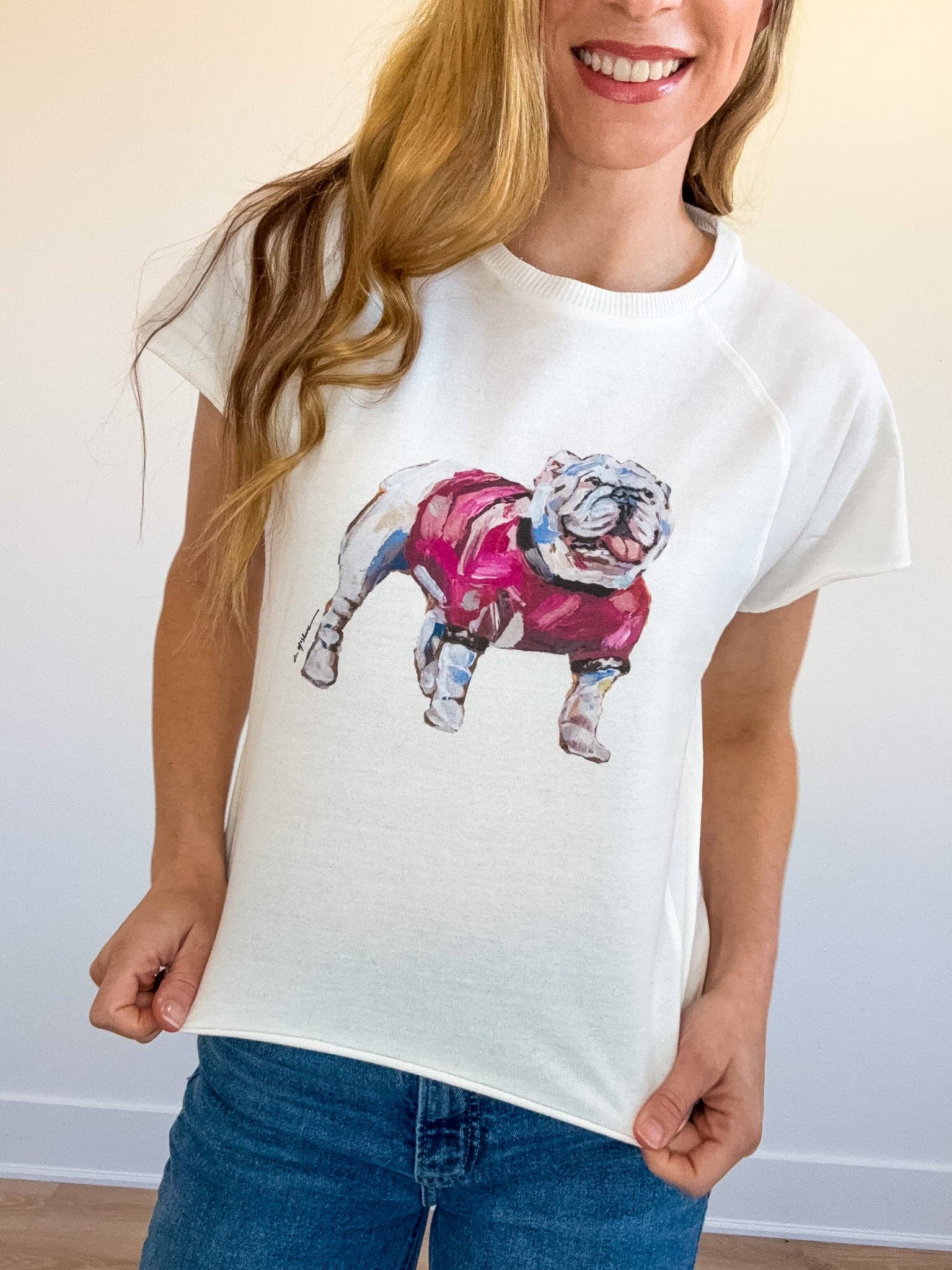 Bulldog Red Edgy T-Shirt