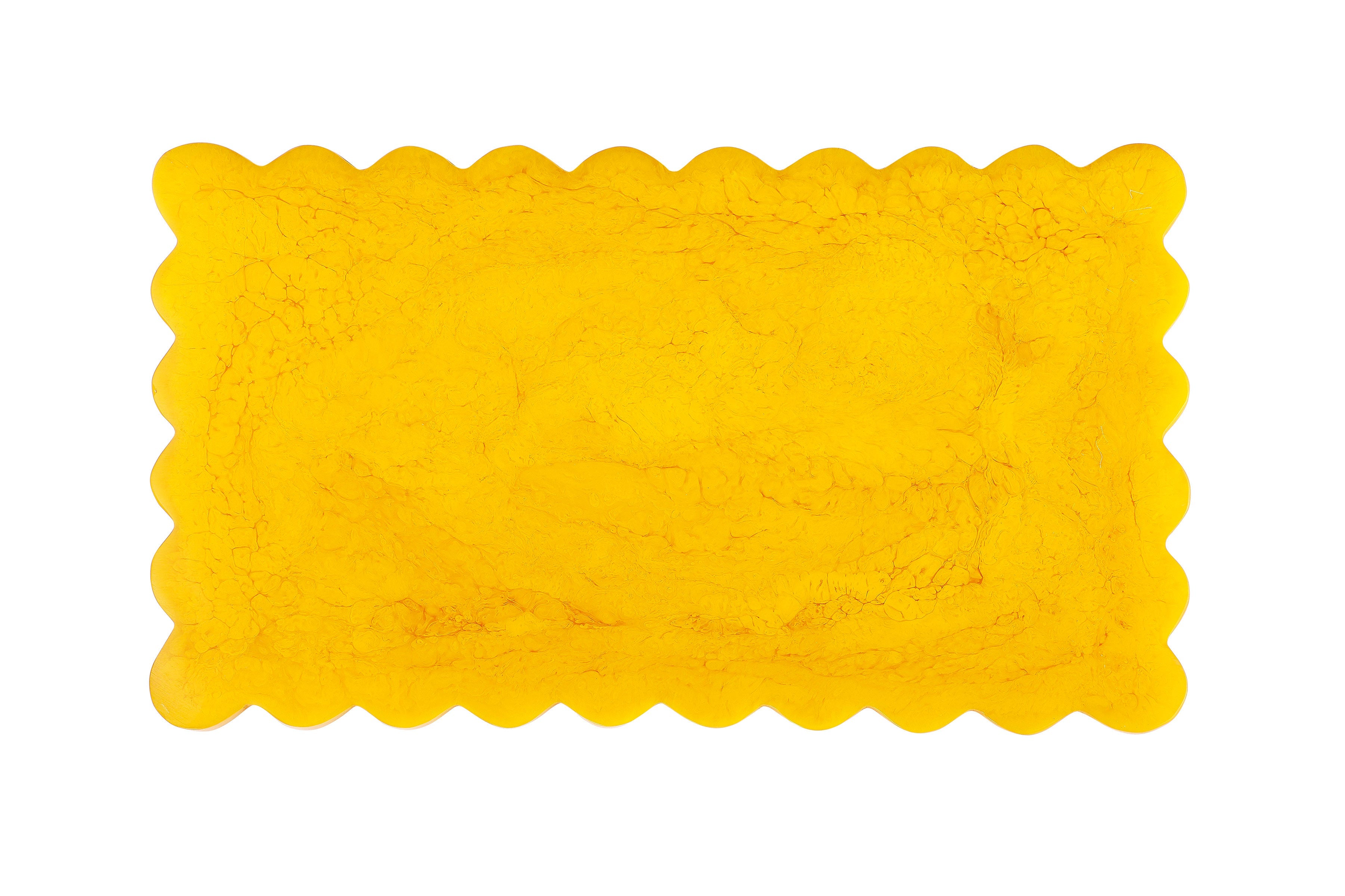 Scallop Rectangular Resin Cheeseboard Mustard