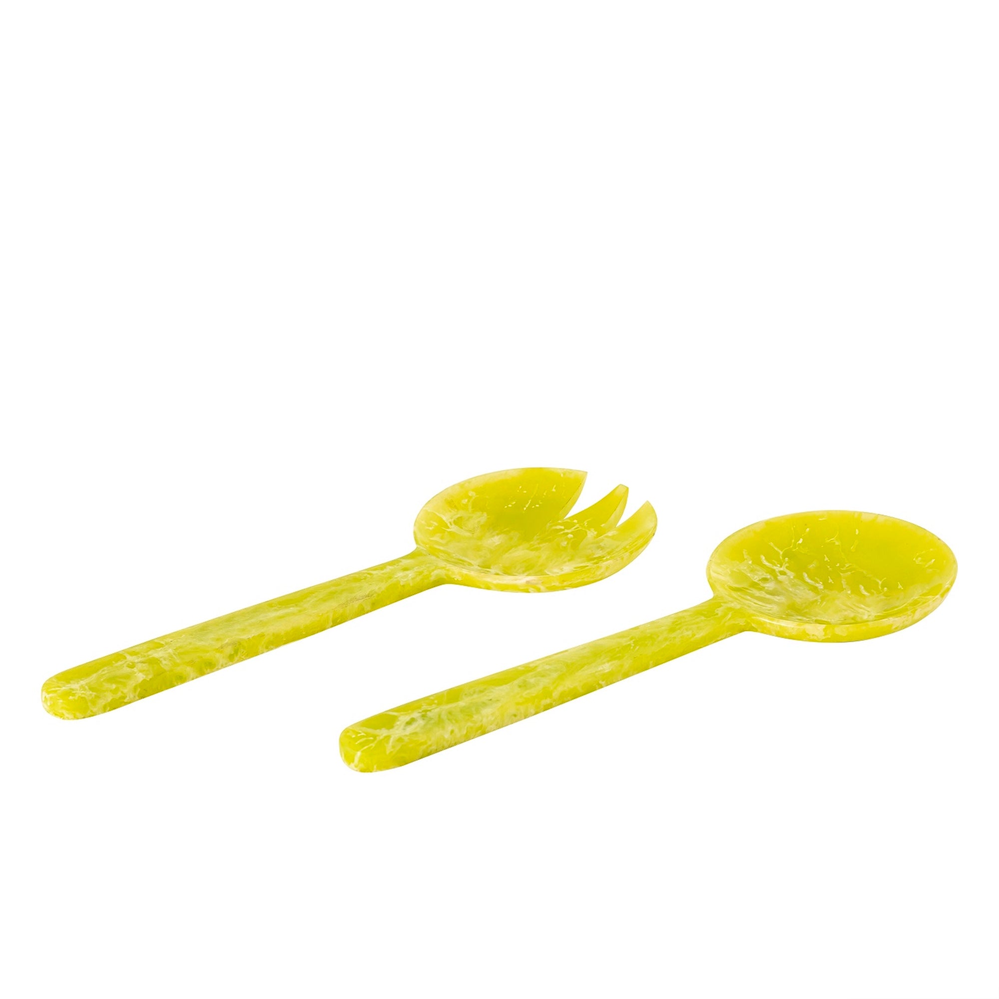 Salad Servers Lime Green Resin