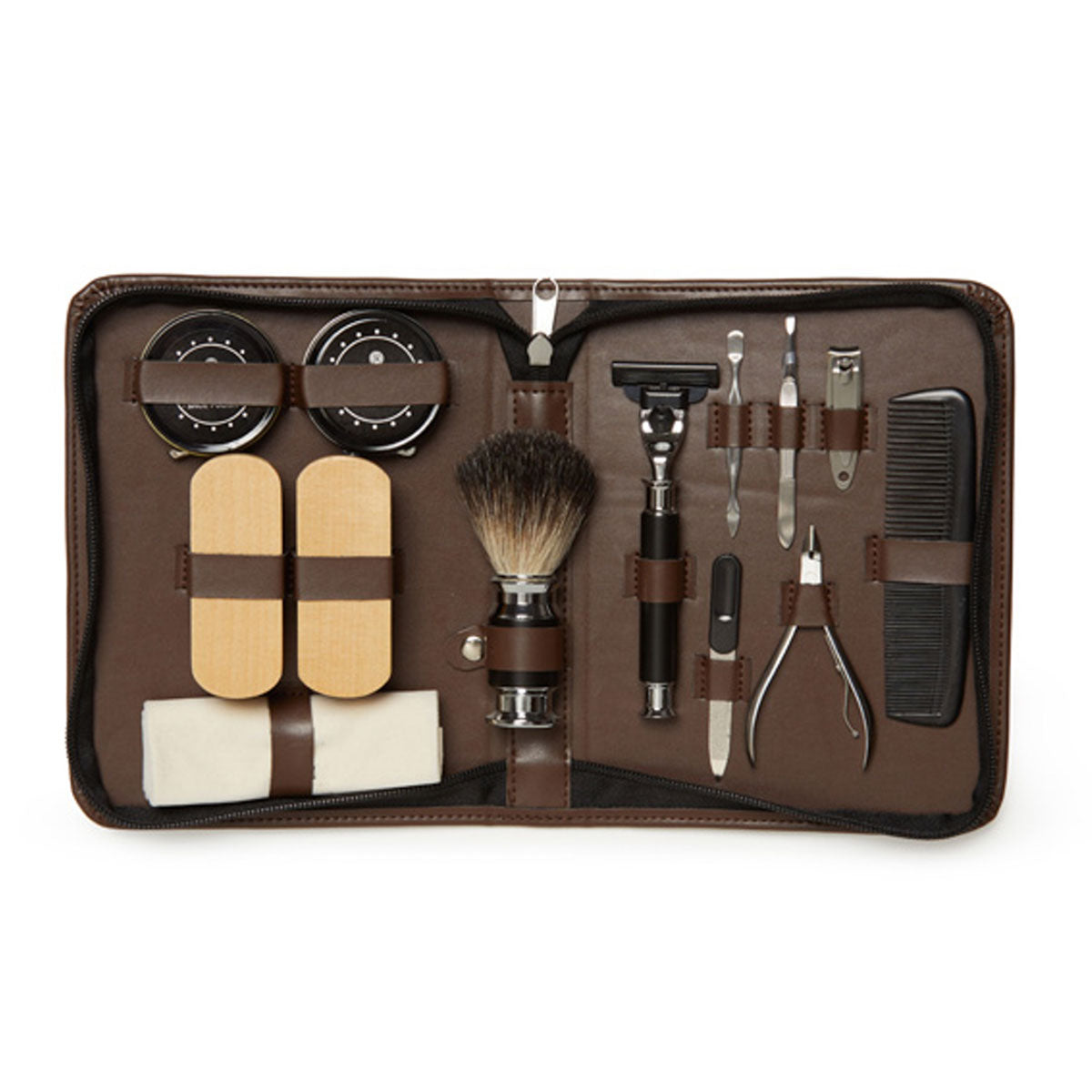 On The Go Grooming and Shoe Shine Kit - Brown