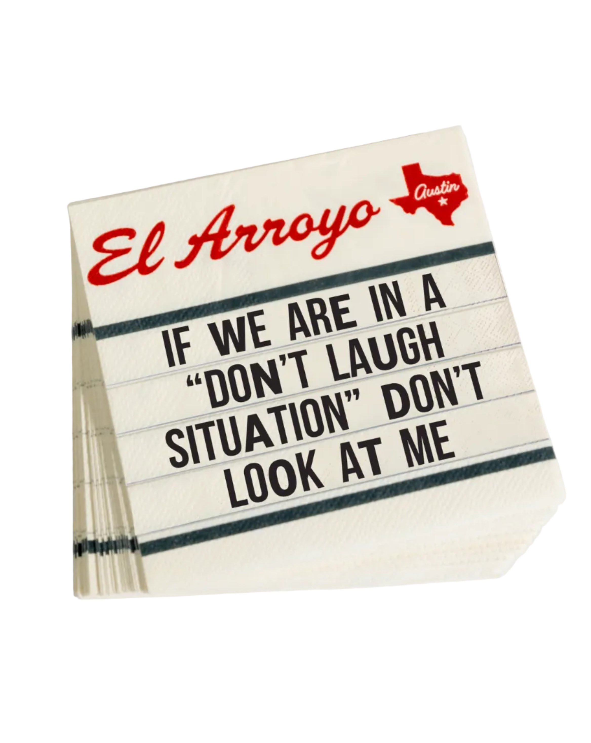 Lightbox sign with text 'El Arroyo' and humorous message on a white background
