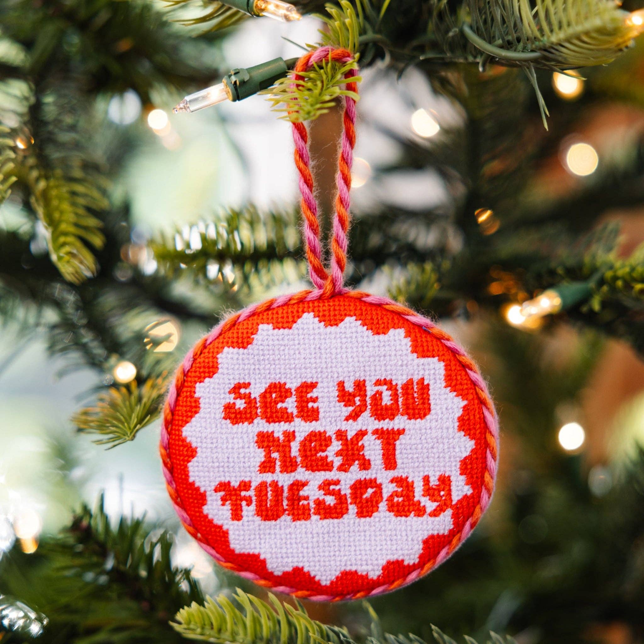 Next Tuesday Needlepoint Ornament