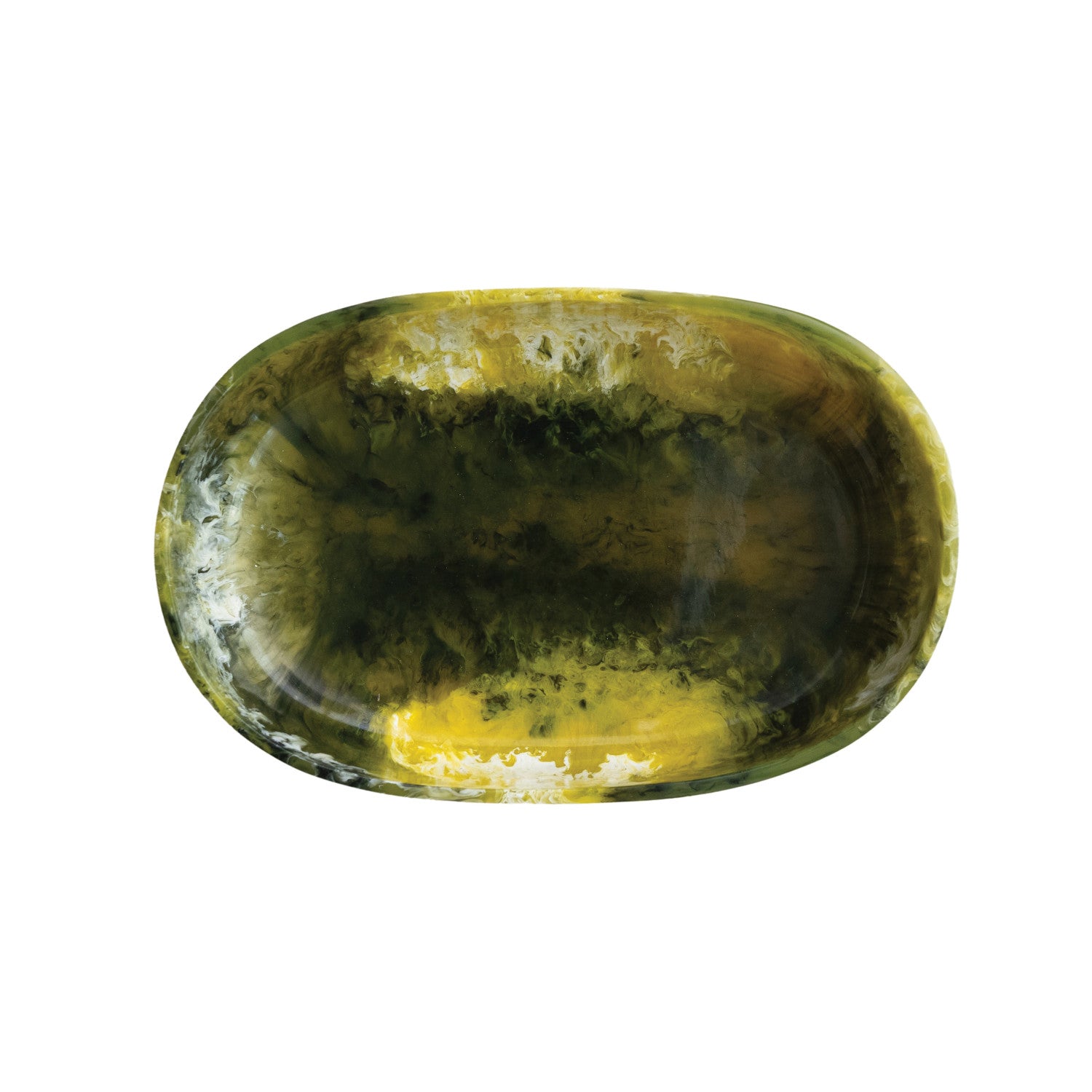 Green Marbled Resin Bowl