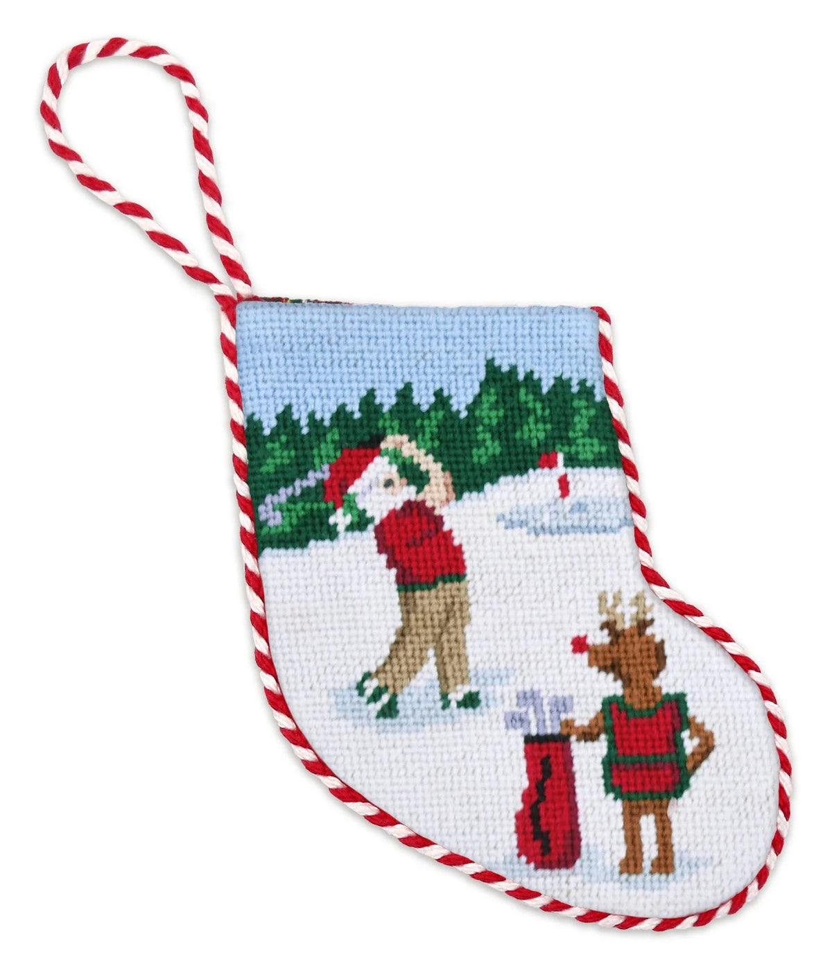 Golfing Santa Stocking Ornament
