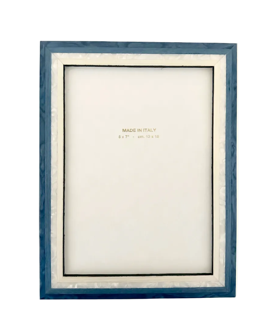 Blue picture frame on a white background
