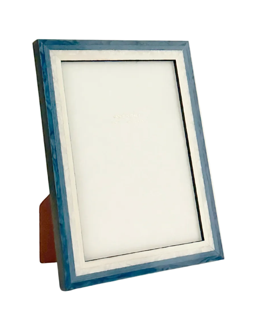 Blue picture frame on a white background