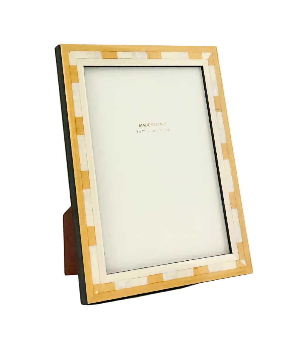 Decorative picture frame with a geometric design on a white background
