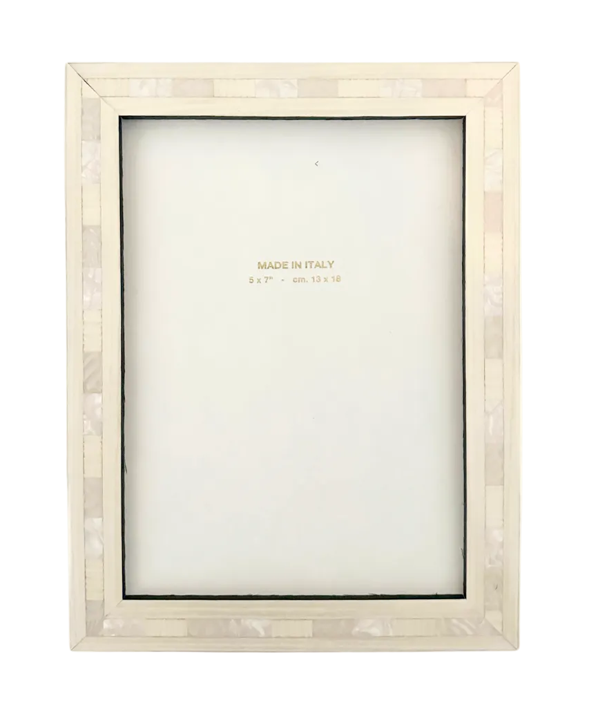Beige picture frame on a white background
