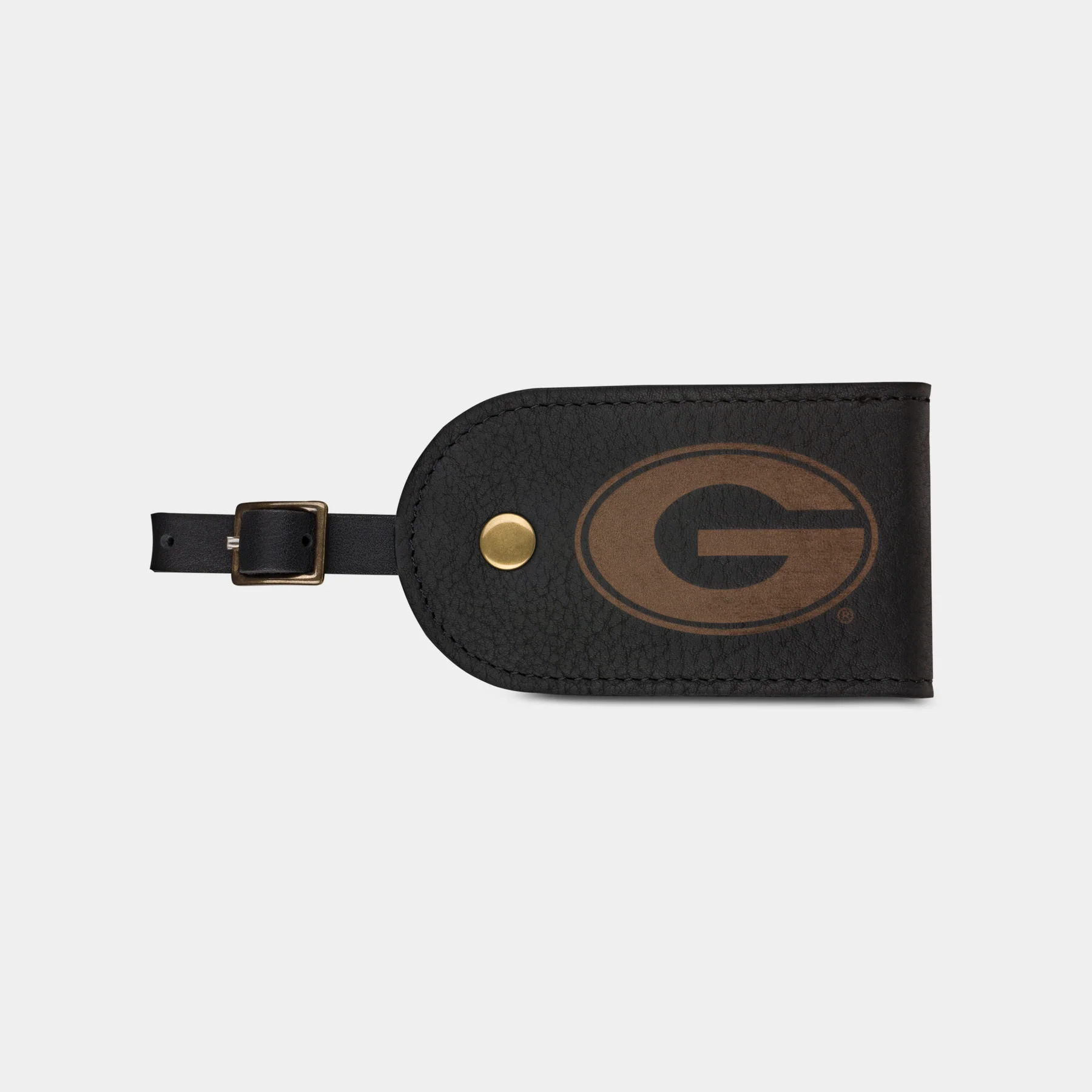 UGA "G" Leather Luggage Tag in Black