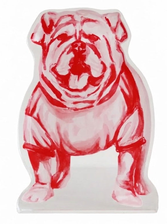 Red bulldog illustration on a white background
