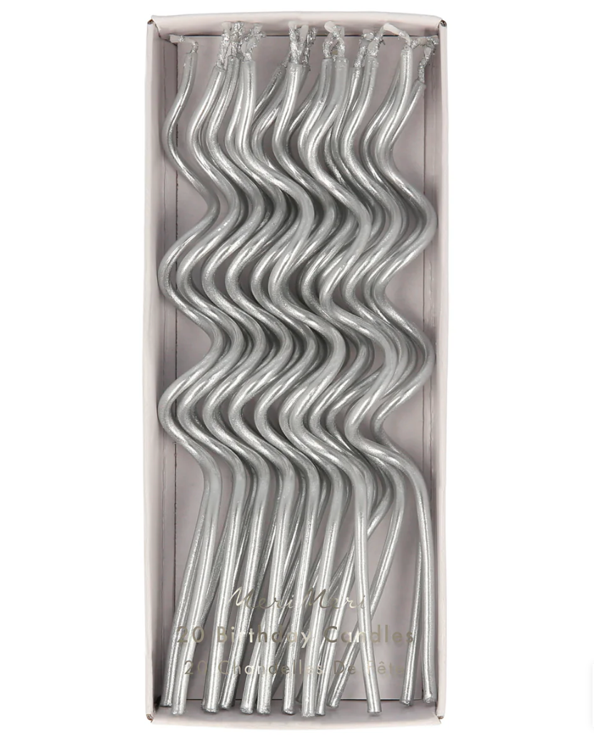 Silver Swirly Candles