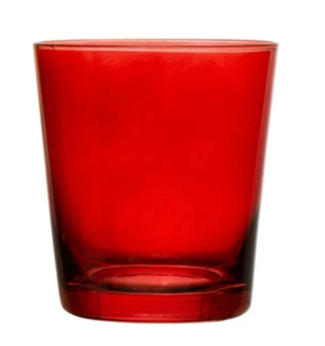 Low Ball Drinking Glass - Red