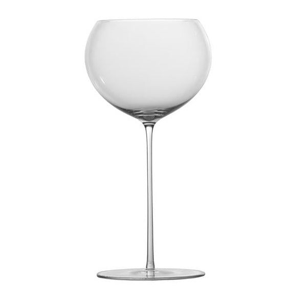 Clear glass wine glass on a white background