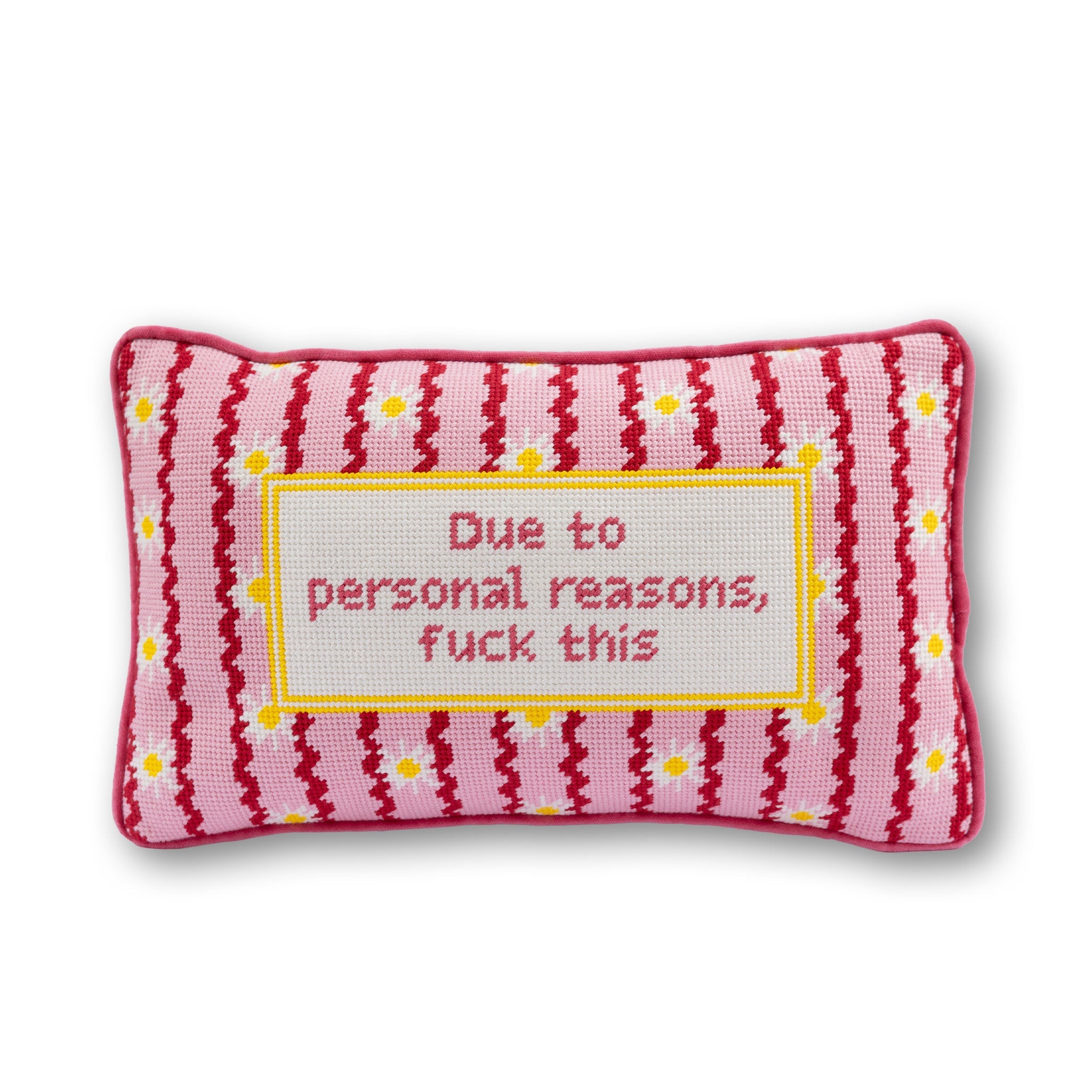 F This Needlepoint Pillow