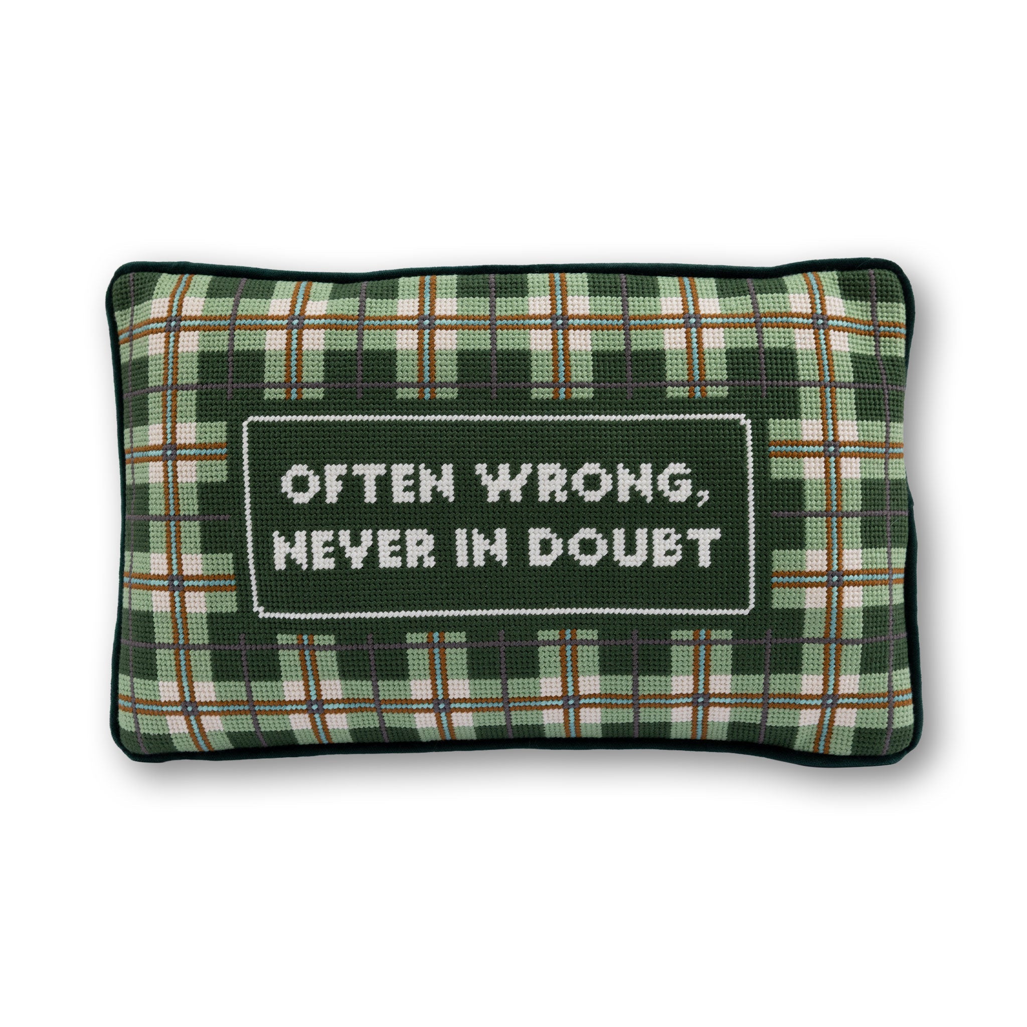 Often Wrong Needlepoint Pillow