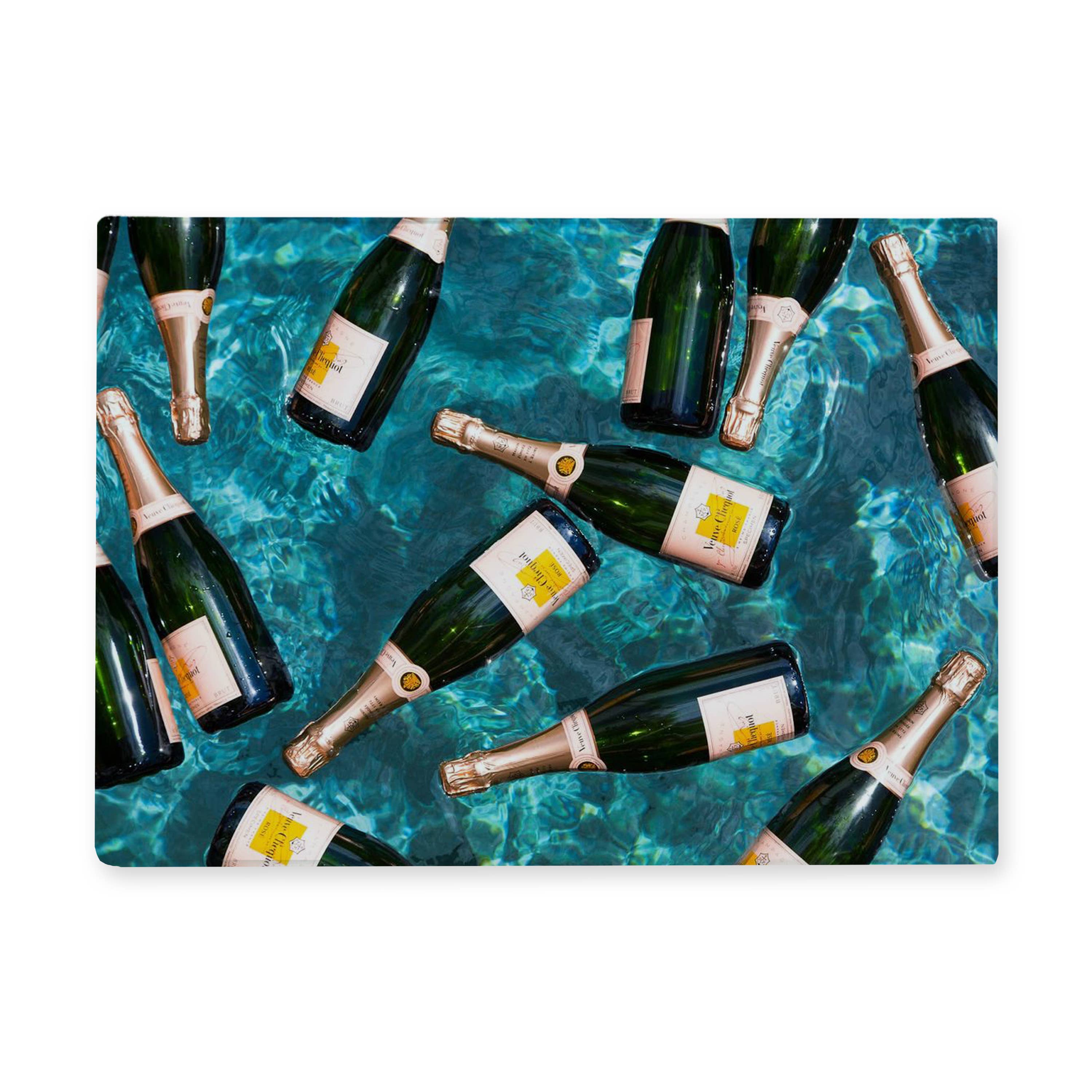 Water Champagne Bottles Cutting Board