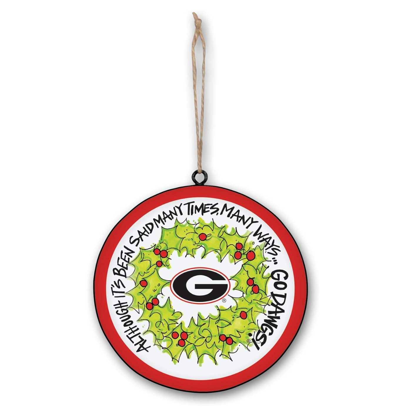 UGA Metal Ornament